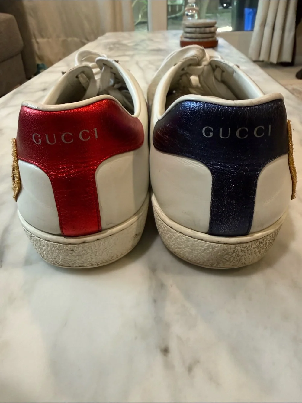 Gucci Ace LOVED Leather Sneakers Men’s US 10 White Web Stripe Made In Italy